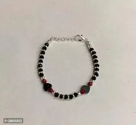 Handmade Black And Silver Metal Beads Crystal Nazariya Bracelet For Woman Man Girls 1.Inches Adjustable Lenth-thumb0