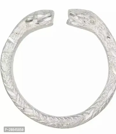 Beautifully Handcrafted Adjustable Kada Bracelet In White Metal (Free Size) (Pack Of 1)