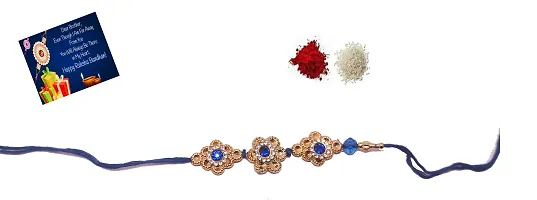 KAVIM 1 Metal Designer Rakhi with Greeting Card