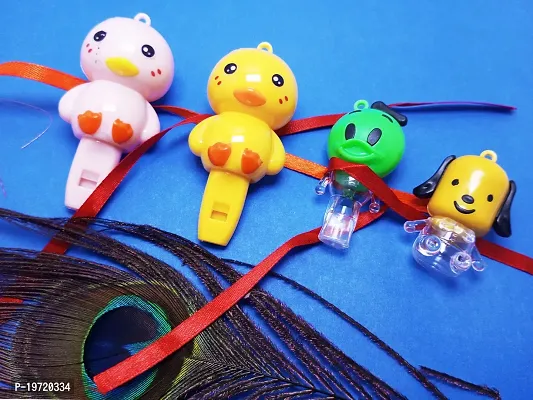 Stylish Two Chick Duck And Dog Light And Whistle Kids Rakhi-thumb0