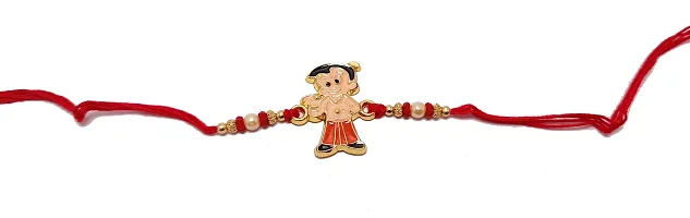 KAVIM Gold plated Chota Bheem cartoon kalawa thread Rakhi 1 kid's rakhi RAKHI 23152-thumb1