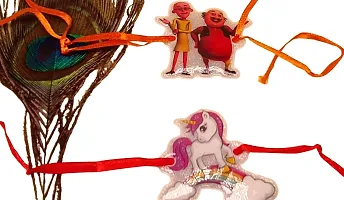 Motu Patlu And Unicorn Glitter Rakhi For Kids Pack Of 2-thumb1