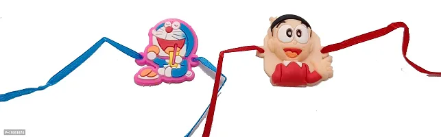 KAVIM Soft rubber Nobita and Doraemon 2 set kids Rakhi RAKHI 23219