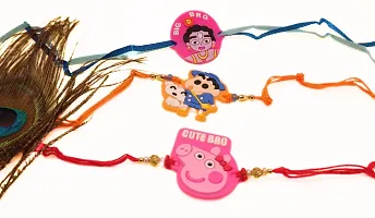 Krishna Sin Chan Pepa Pig Cartoon Rakhi For Kids Pack Of 3-thumb1