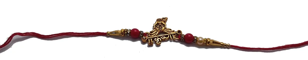 2 Krishna, 1 Bhagwan Ji Ki Rakhi, a Bracelte with Ladoo Gopal Singar Dress-thumb1