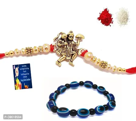 1 Hanuman Ji Metal N Evil Eye  Bracelet with Greeting Card-thumb0