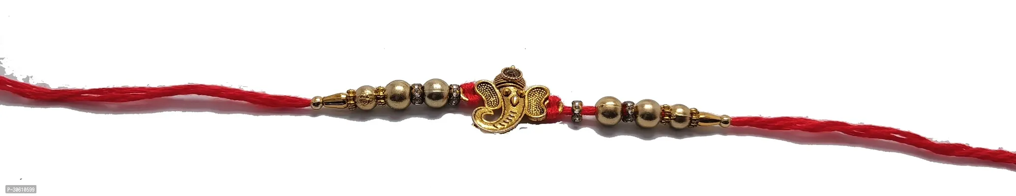 1 Ganesh Ji Metal Rakhi N 1 Bhagwan Ji Rakhi with Greeting Card-thumb3