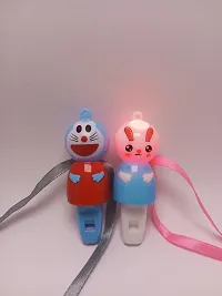 Stylish Doraemon And Rabbit Light And Whistle Kids Rakhi-thumb1