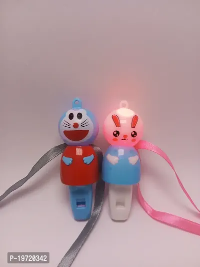 Stylish Doraemon And Rabbit Light And Whistle Kids Rakhi-thumb2