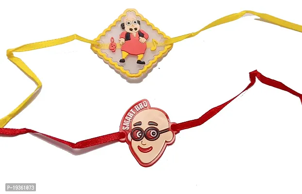 KAVIM Soft rubber Motu and Patlu 2 set kids Rakhi RAKHI 23218-thumb0