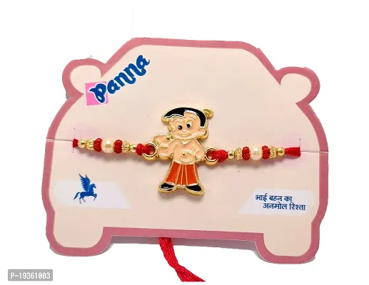 KAVIM Gold plated Chota Bheem cartoon kalawa thread Rakhi 1 kid's rakhi RAKHI 23152-thumb0