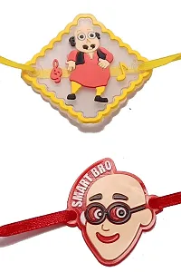 KAVIM Soft rubber Motu and Patlu 2 set kids Rakhi RAKHI 23218-thumb1