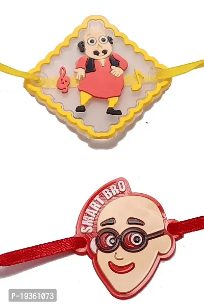 KAVIM Soft rubber Motu and Patlu 2 set kids Rakhi RAKHI 23218-thumb2