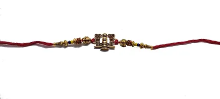 1 Shiv Metal Rakhi N 1 Bhagwan Ji Rakhi with Greeting Card-thumb2