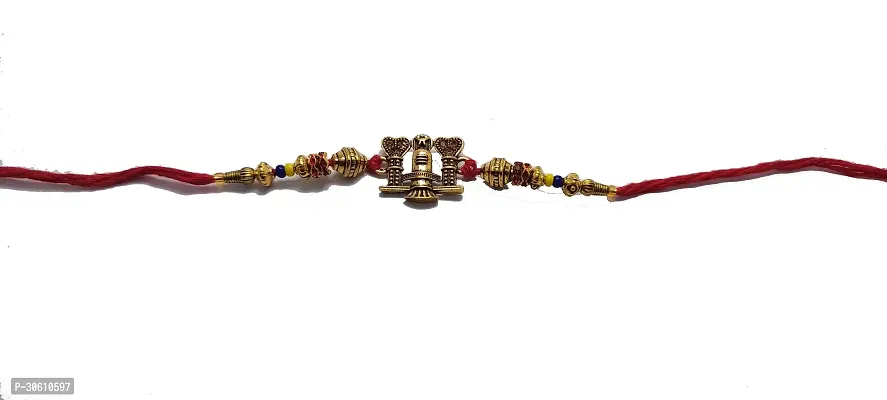 1 Shiv Metal Rakhi N 1 Bhagwan Ji Rakhi with Greeting Card-thumb3