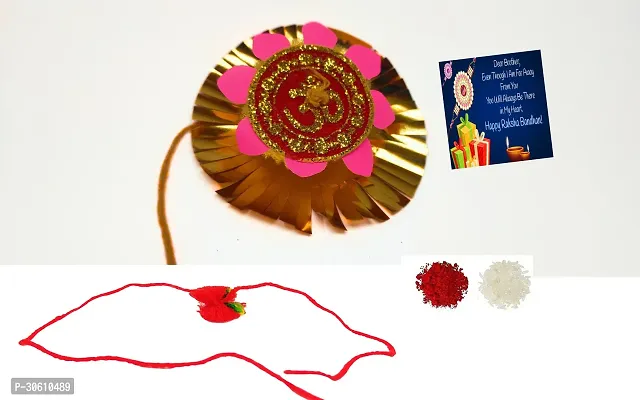 1 Traditional N 1 Bhagwan Ji Ki Rakhi N Greeting Card, Roli Chawal-thumb0