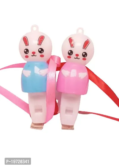 Stylish Two Rabit Light And Whistle Kids Rakhi-thumb0