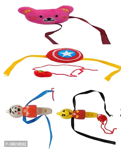 2 Cotton  Fabric, 2 Whistle Light , 1 Bhagwan Ji Ki Rakhi.-thumb0