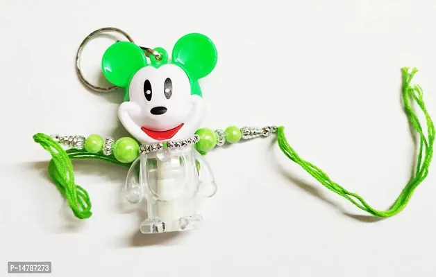 Chawal Roli Pack, Rakhi Set  (Kids Laser light cartoon image -MICKY MOUSE)