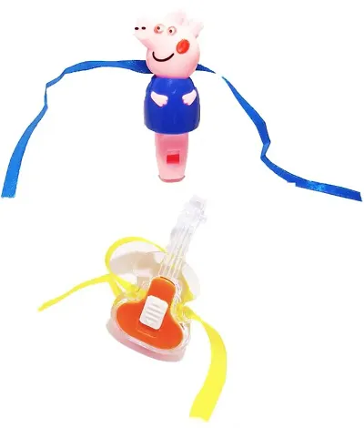 Rakhi Set (Pepa Pig, Gittar two light, whistle Kid's Rakhi)