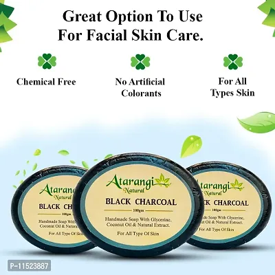 Atarangi Natural Activated Charcoal Face Brightening Soap, 100 gm ( Pack Of 3)-thumb3