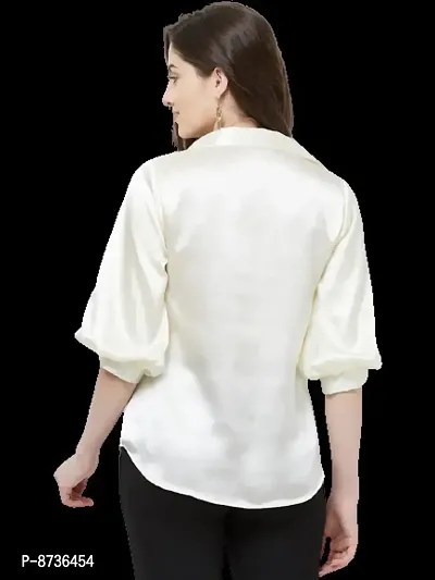 Classic Satin Solid Shirt for Womens-thumb2