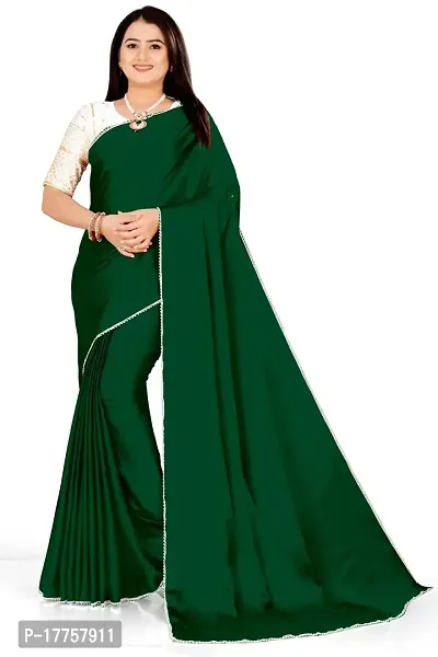 Vedant Vastram Plain Lace Work Silk Saree (Gargi Green), Dry clean at Rs  220/piece in Surat