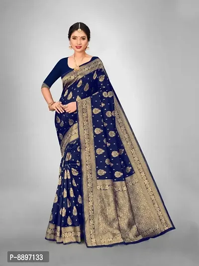 Fancy Art Silk Saree with Blouse Piece for Women-thumb0