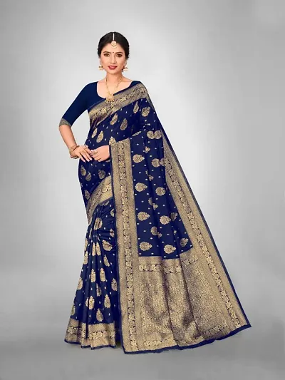 Fancy Banarasi Silk Saree with Blouse Piece for Women