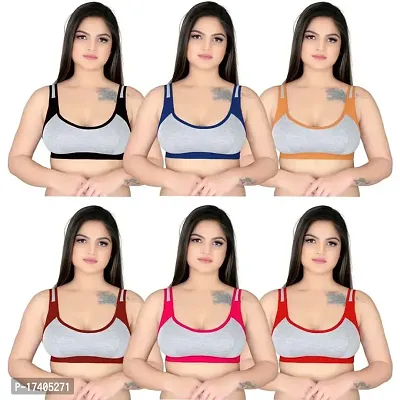 Women And Girls Sports Bra Pack Of 6 Multicolour-thumb0