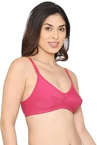 Stylish Fancy Cotton Blend Solid Non Padded Bras For Women Pack Of 3-thumb1