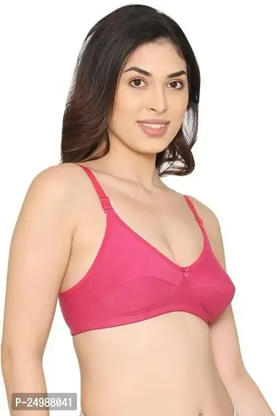 Stylish Fancy Cotton Blend Solid Non Padded Bras For Women Pack Of 3-thumb2