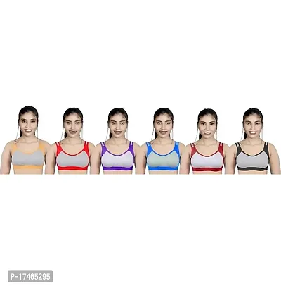 Women And Girls Sports Bra Pack Of 6 Multicolour - 7