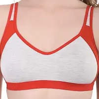 Multicoloured Cotton Blend Bras For Women-thumb2