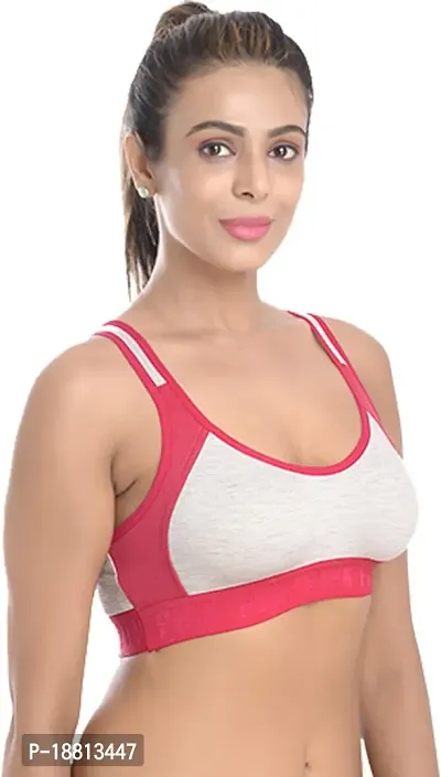 Stylish Multicoloured Cotton Blend Solid Bras For Women Pack Of 3-thumb3