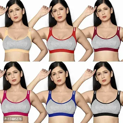 Women And Girls Sports Bra Pack Of 6 Multicolour - 2
