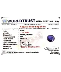 BL Fedput Neelam Stone 6.25 ratti Certified / 100% Blue Sapphire Stone Original Certified by Lab-thumb3