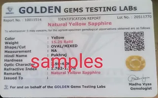 BL Fedput 6.25 Ratti 5.00 Carat Cultured Yellow Sapphire Gemstone Certified Cultured Pukhraj Stone Lab Tested Astrological Purpose-thumb2