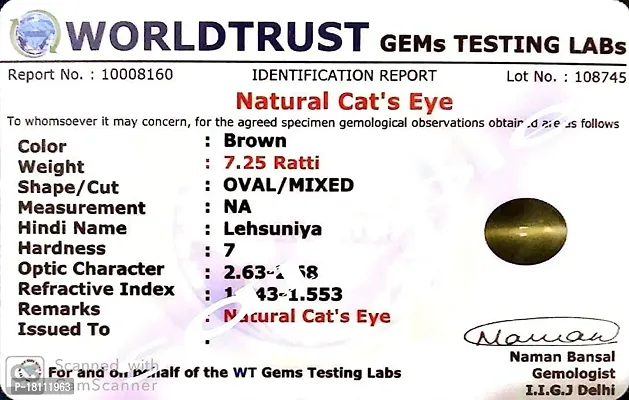 BL Fedput 9.25 Ratti 8.47 Carat A+ Quality Tiger Eye Gemstone Pendant for Men and Women's-thumb3