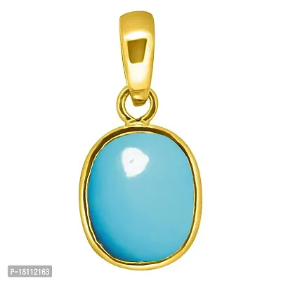 BL Fedput 9.25 Ratti 8.47 Carat A+ Quality Turquoise Firoja Gemstone Pendant for Men and Women's-thumb0