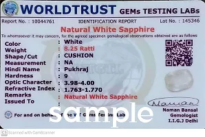 BL Fedput 5.25 Ratti 4.64 Carat Ceylon White Sapphire/Safed Pukhraj Lab Certified,100 Certified Natural Gemstone AAA++ Quality for Men and Women-thumb2