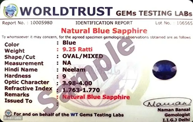 BL Fedput 10.25 Ratti 9.45 Carat Superb Blue Sapphire Gemstone Ring Earthmine Certified by Lab for Men  Women-thumb4