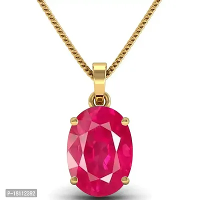 BL Fedput 9.25 Ratti 8.47 Carat A+ Quality Ruby Manak Gemstone Pendant for Men and Women's-thumb0