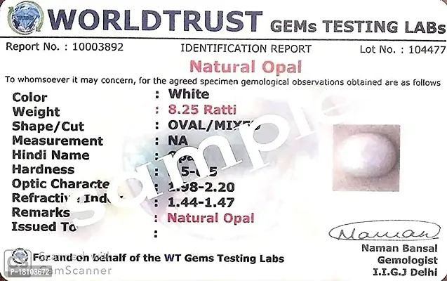 BL Fedput 9.25 Ratti 8.50 Carat Super Multifire Opal Stone Certified Natural Oval White Australian Loose Gemstone {Certified Card  Guarantee Card}-thumb3