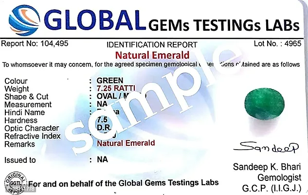 BL Fedput 10.25 Ratti 9.45 Carat 100% Brazilian Emerald Panna Original Gemstone Certified Natural Gemstone Ring AA++ Quality-thumb3