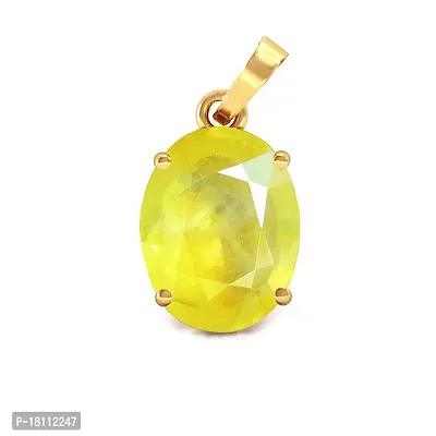 BL Fedput 9.25 Ratti 8.41 Carat A+ Quality Yellow Sapphire Pukhraj Gemstone Pendant for Men and Women's-thumb2