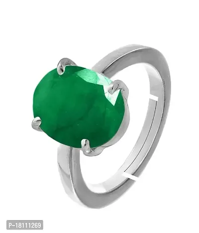 BL Fedput 7.25 Ratti 6.43 Carat A+ Quality Emerald Panna Gemstone Ring for Men and Women's-thumb2