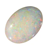 BL Fedput 9.25 Ratti 8.50 Carat Super Multifire Opal Stone Certified Natural Oval White Australian Loose Gemstone {Certified Card  Guarantee Card}-thumb1