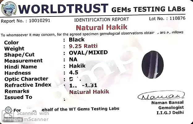 BL Fedput 12.00 Ratti 11.50 Carat Sulemani Hakik Ring Original Natural Black Haqiq Precious Gemstone Hakeek Astrological Silver Plated Adjustable Ring Size 16-24 for Men and Women-thumb4