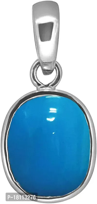 BL Fedput 9.25 Ratti 8.47 Carat A+ Quality Turquoise Firoja Gemstone Pendant for Men and Women's-thumb2